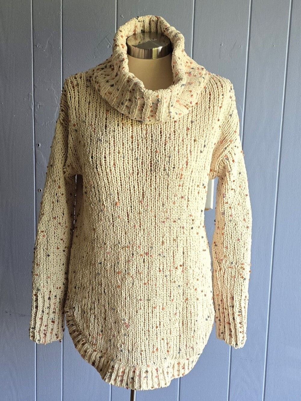 Jessica Simpson Womens Ribbed Knitted Playful Multicorlored Confetti Pattern